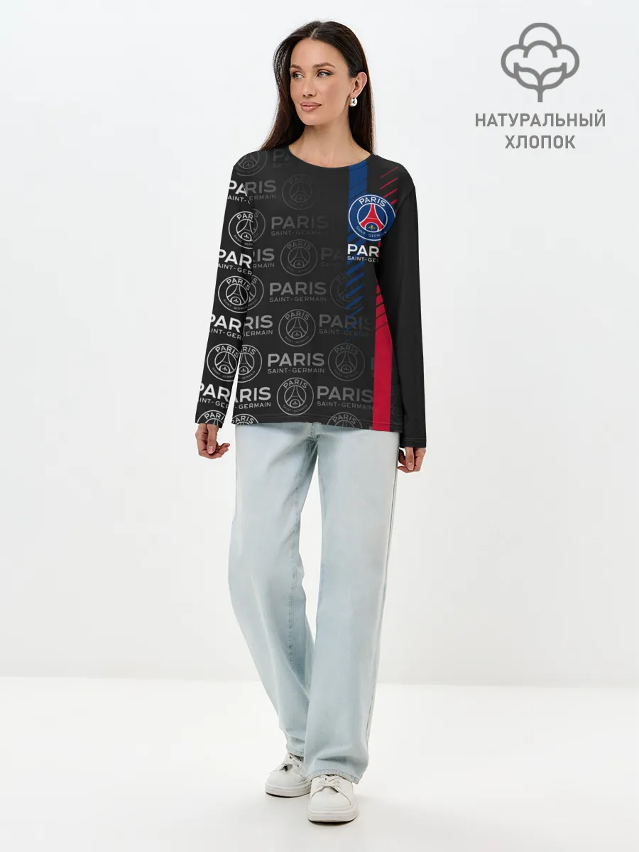 Лонгслив женский. Хлопок / ФК ПСЖ / PARIS SAINT GERMAIN