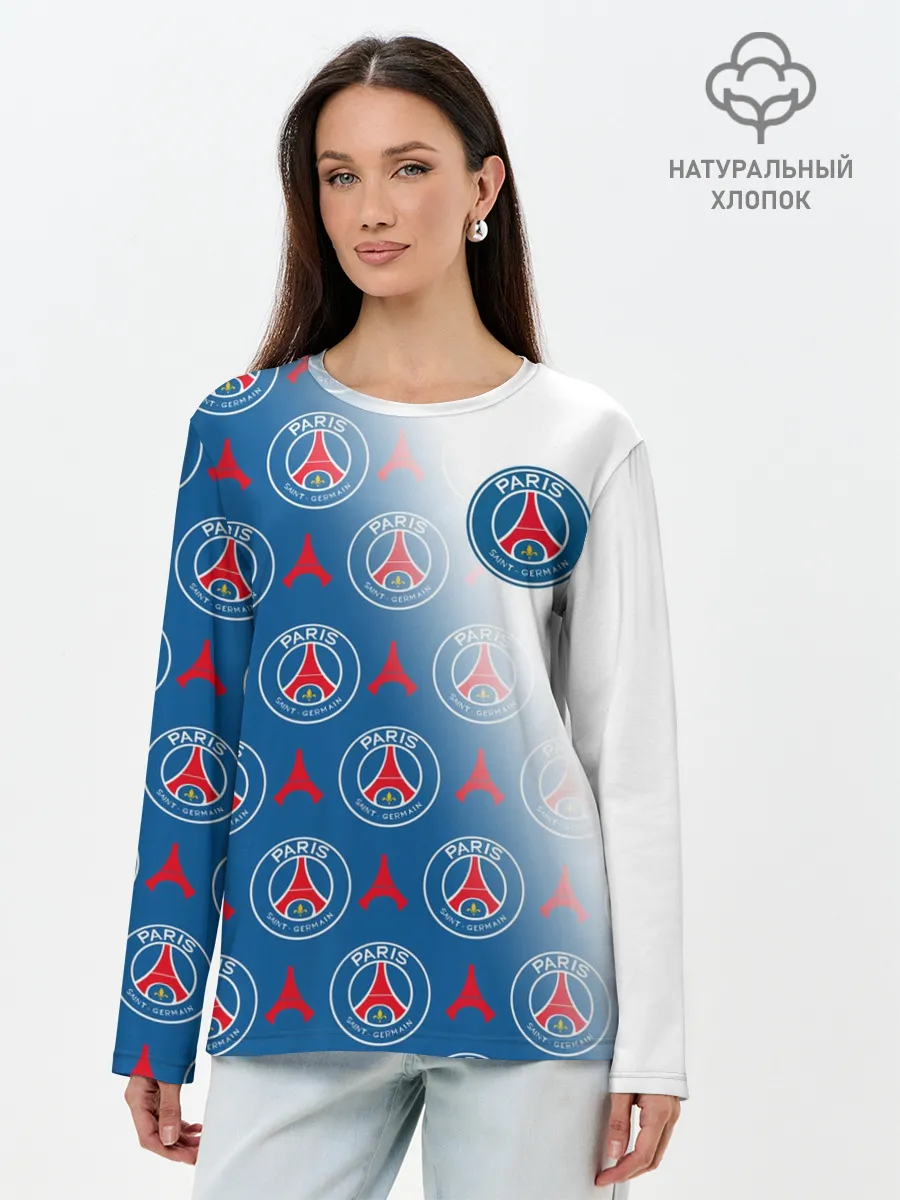 Лонгслив женский. Хлопок / ФК ПСЖ / PARIS SAINT GERMAIN