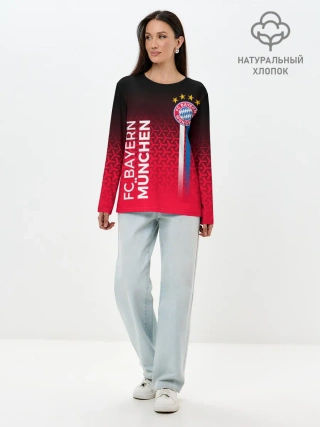 Лонгслив женский. Хлопок / ФК БАВАРИЯ / BAYERN / МЮНХЕН