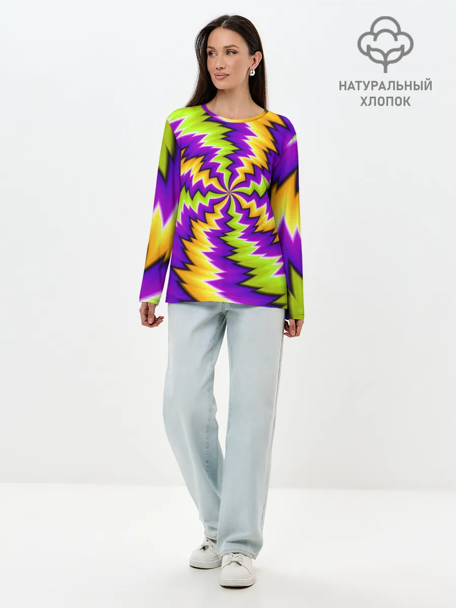 Лонгслив женский. Хлопок / ЛЕДЕНЕЦ / КОНФЕТА / КАРАМЕЛЬ