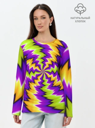 Лонгслив женский. Хлопок / ЛЕДЕНЕЦ / КОНФЕТА / КАРАМЕЛЬ