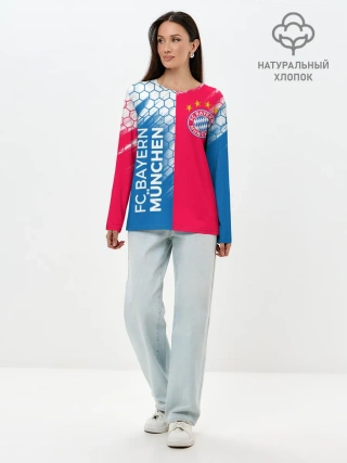 Лонгслив женский. Хлопок / ФК БАВАРИЯ / BAYERN / МЮНХЕН