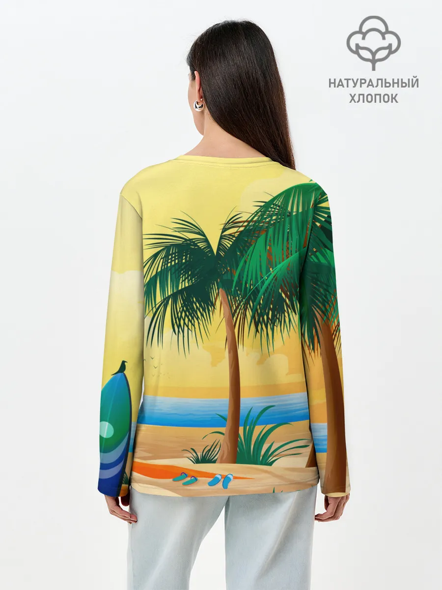 Лонгслив женский. Хлопок / Пляж
