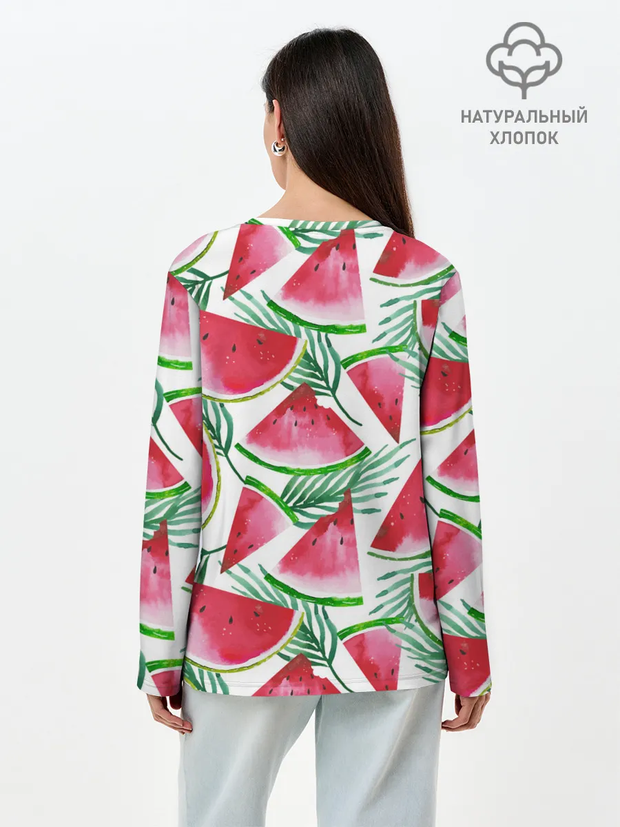 Лонгслив женский. Хлопок / Арбузное настроение