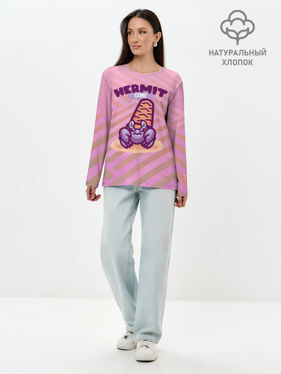 Лонгслив женский. Хлопок / Hermit cone. Отшельник