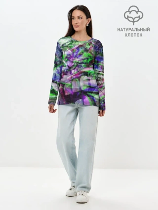 Лонгслив женский. Хлопок / Граффити на стене