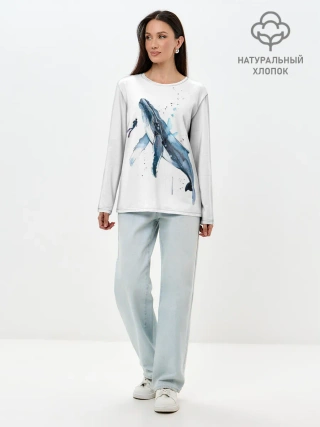 Лонгслив женский. Хлопок / кит