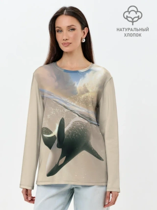 Лонгслив женский. Хлопок / косатка