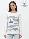 Лонгслив женский. Хлопок / киты