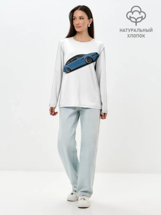 Лонгслив женский. Хлопок / СиняЯ МашиНа