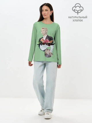 Лонгслив женский. Хлопок / RM x J-Hope