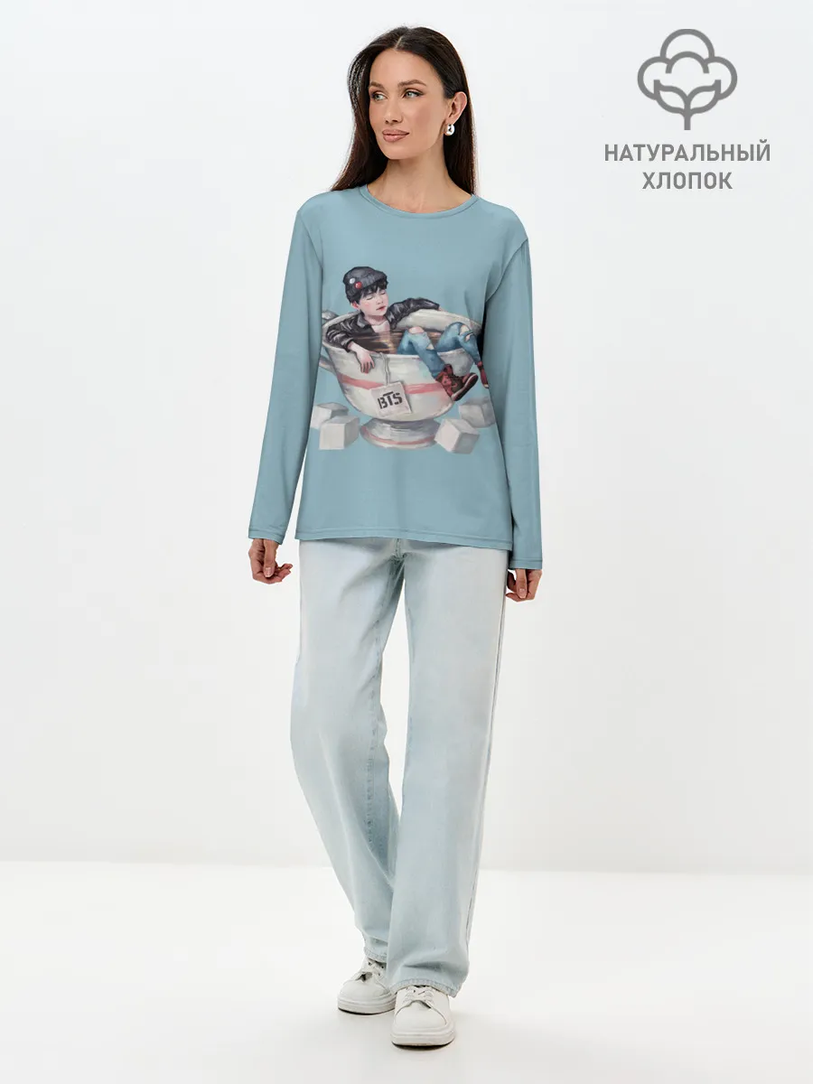 Лонгслив женский. Хлопок / BTS in cup