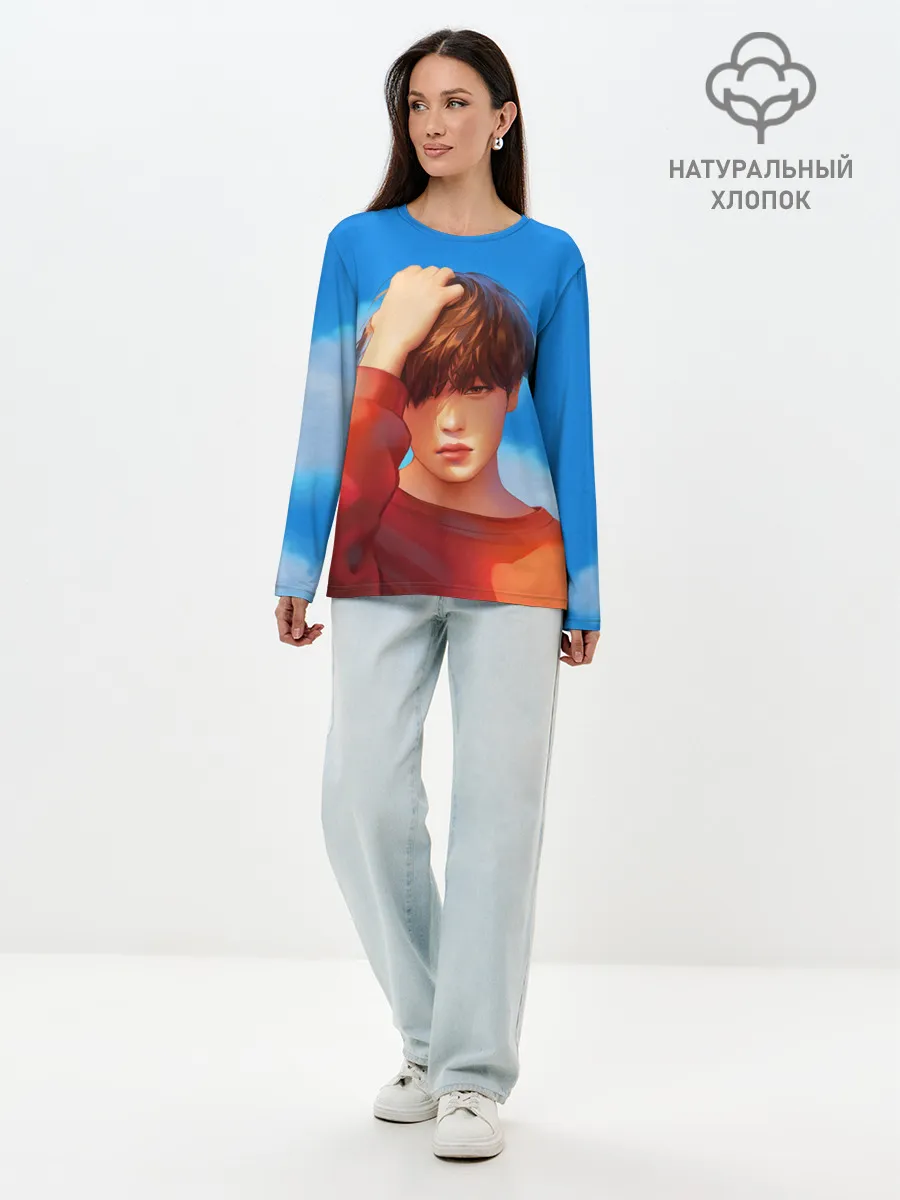 Лонгслив женский. Хлопок / Park Jimin Art