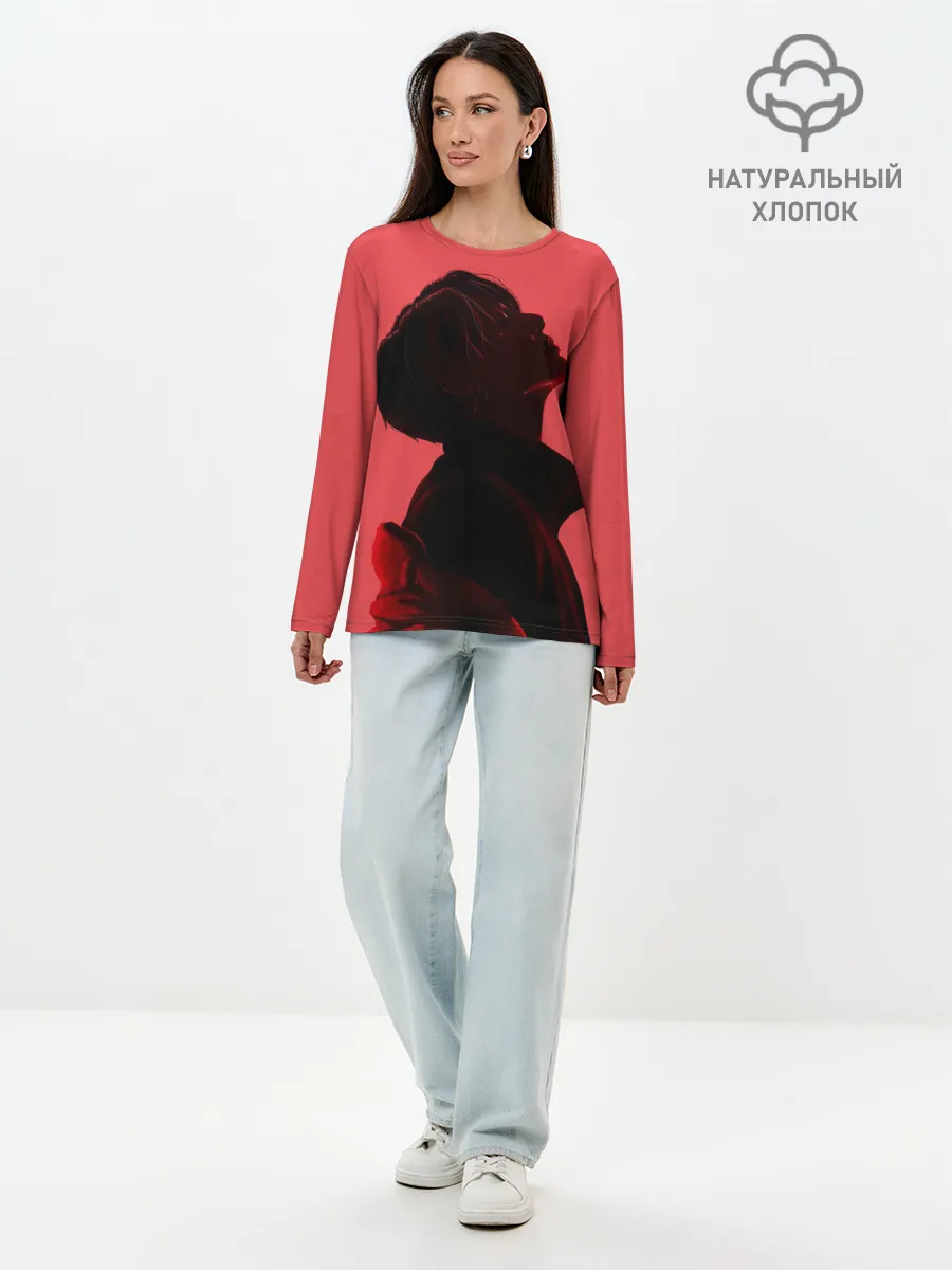 Лонгслив женский. Хлопок / Pink Jungkook