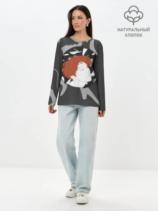 Лонгслив женский. Хлопок / BTS Style