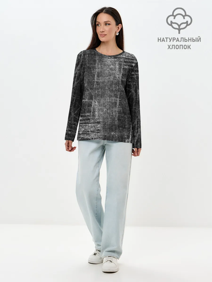 Лонгслив женский. Хлопок / Потертости