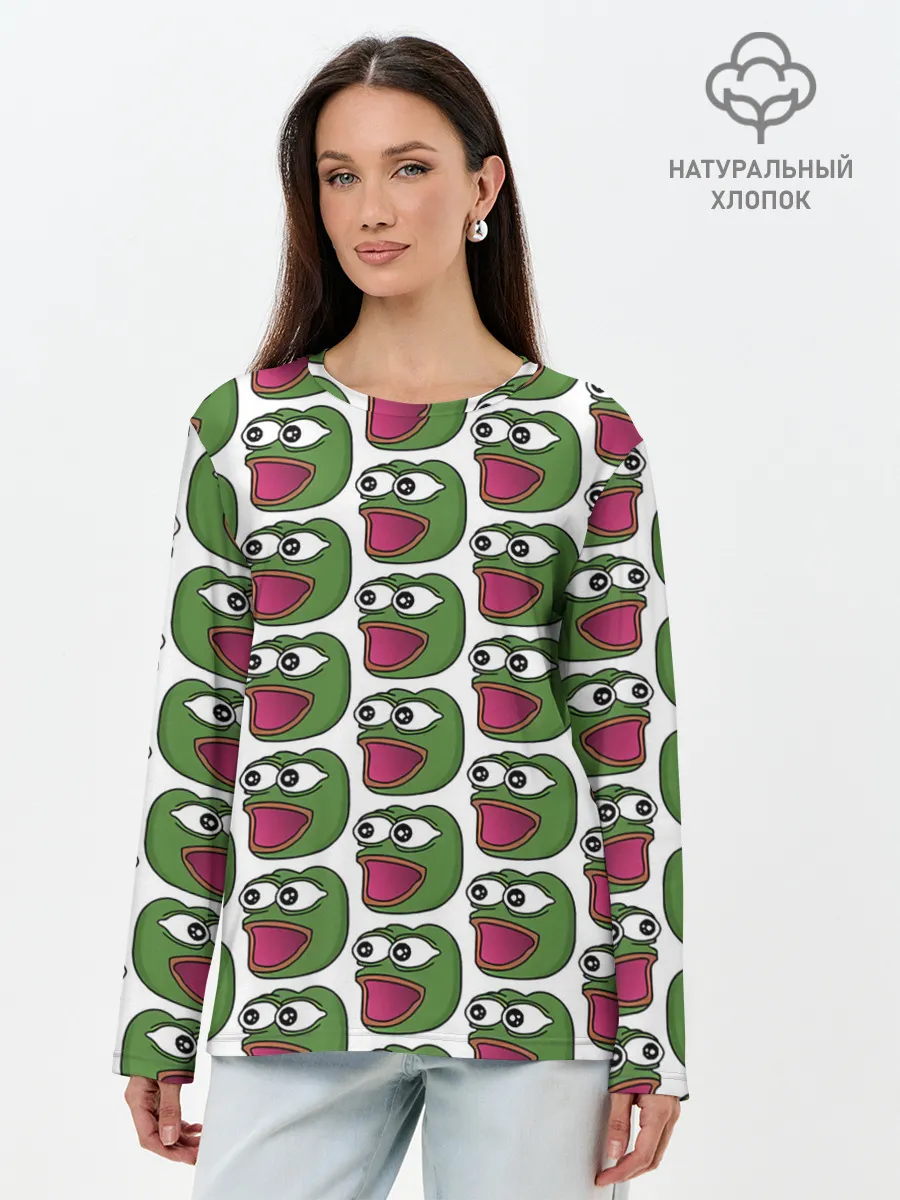 Лонгслив женский. Хлопок / Poggers Pattern