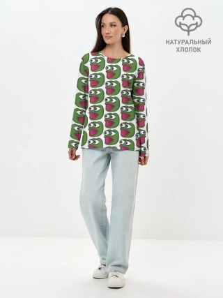 Лонгслив женский. Хлопок / Poggers Pattern