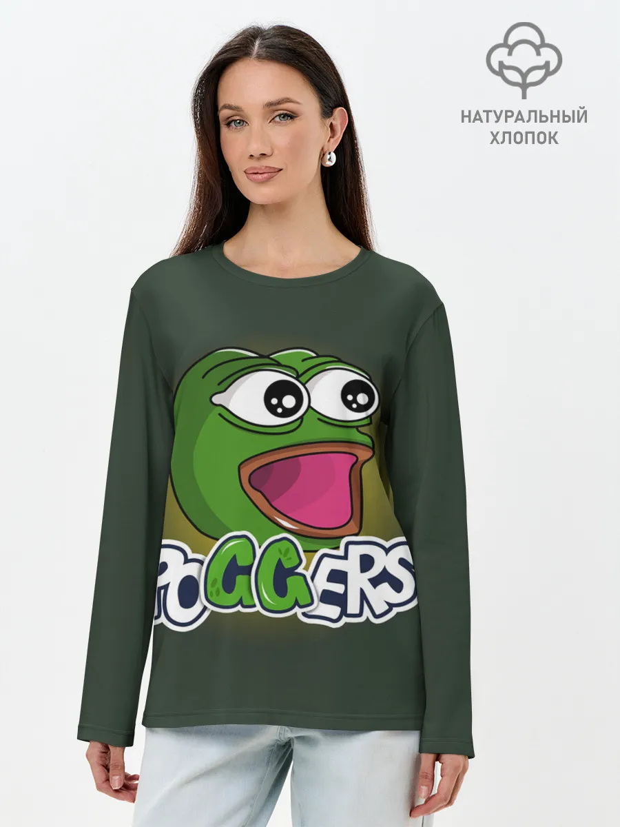 Лонгслив женский. Хлопок / Poggers