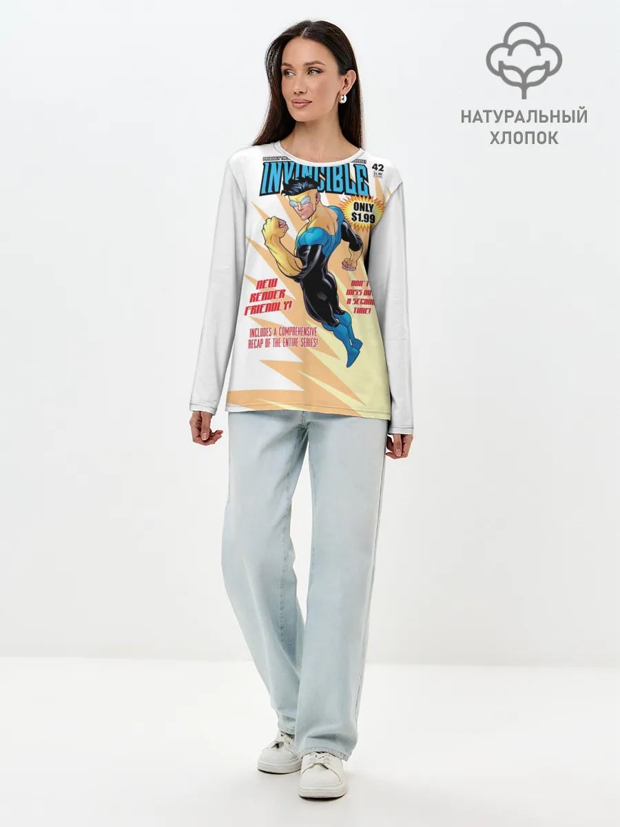 Лонгслив женский. Хлопок / НЕУЯЗВИМЫЙ | INVINCIBLE