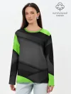 Лонгслив женский. Хлопок / Green / Black