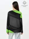 Лонгслив женский. Хлопок / Green / Black