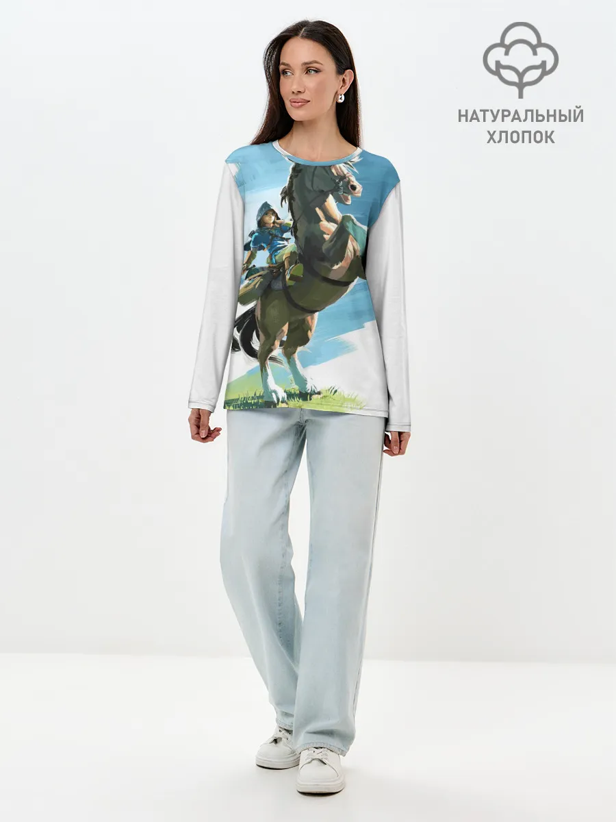 Лонгслив женский. Хлопок / Линк на коне