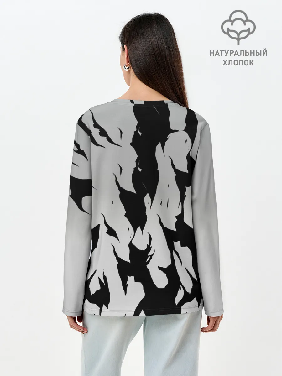 Лонгслив женский. Хлопок / Черный Аста демон Чёрный клевер