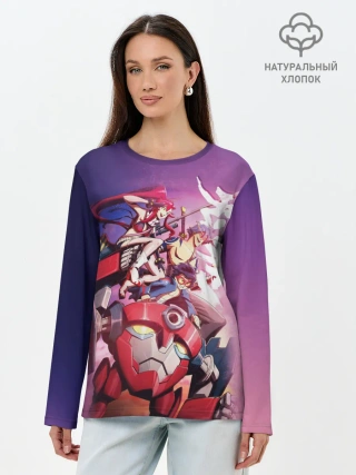 Лонгслив женский. Хлопок / Gurren Lagann