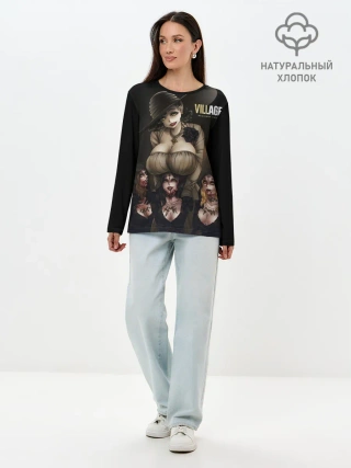 Лонгслив женский. Хлопок / Resident Evil Village Димитреску с дочками