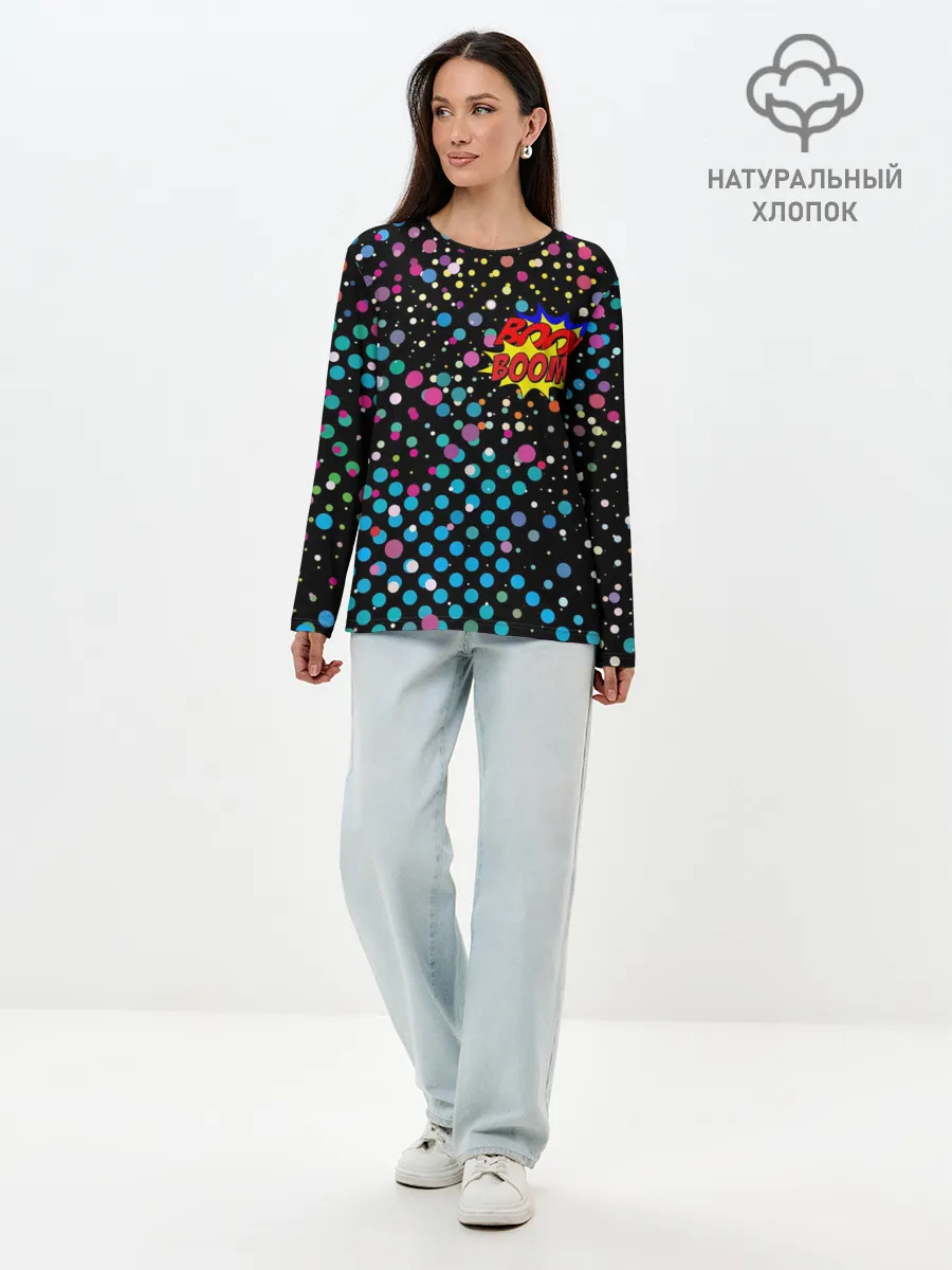 Лонгслив женский. Хлопок / Прямо в сердце