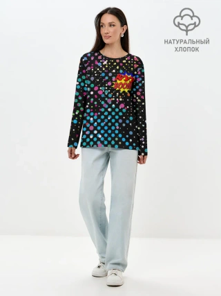 Лонгслив женский. Хлопок / Прямо в сердце