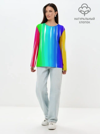Лонгслив женский. Хлопок / Перелив цвета