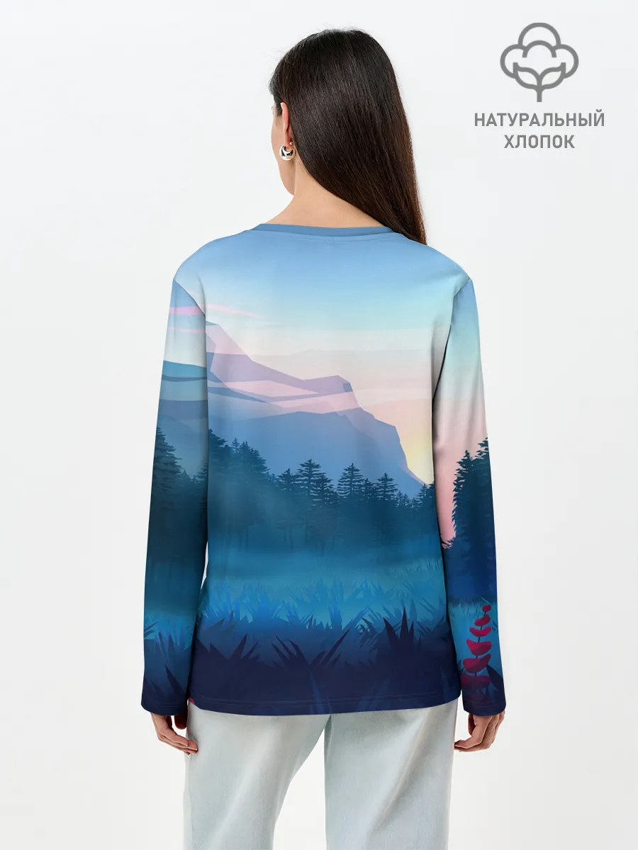 Лонгслив женский. Хлопок / Рассвет