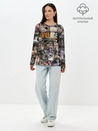 Лонгслив женский. Хлопок / Dimitrescu stikers style 2