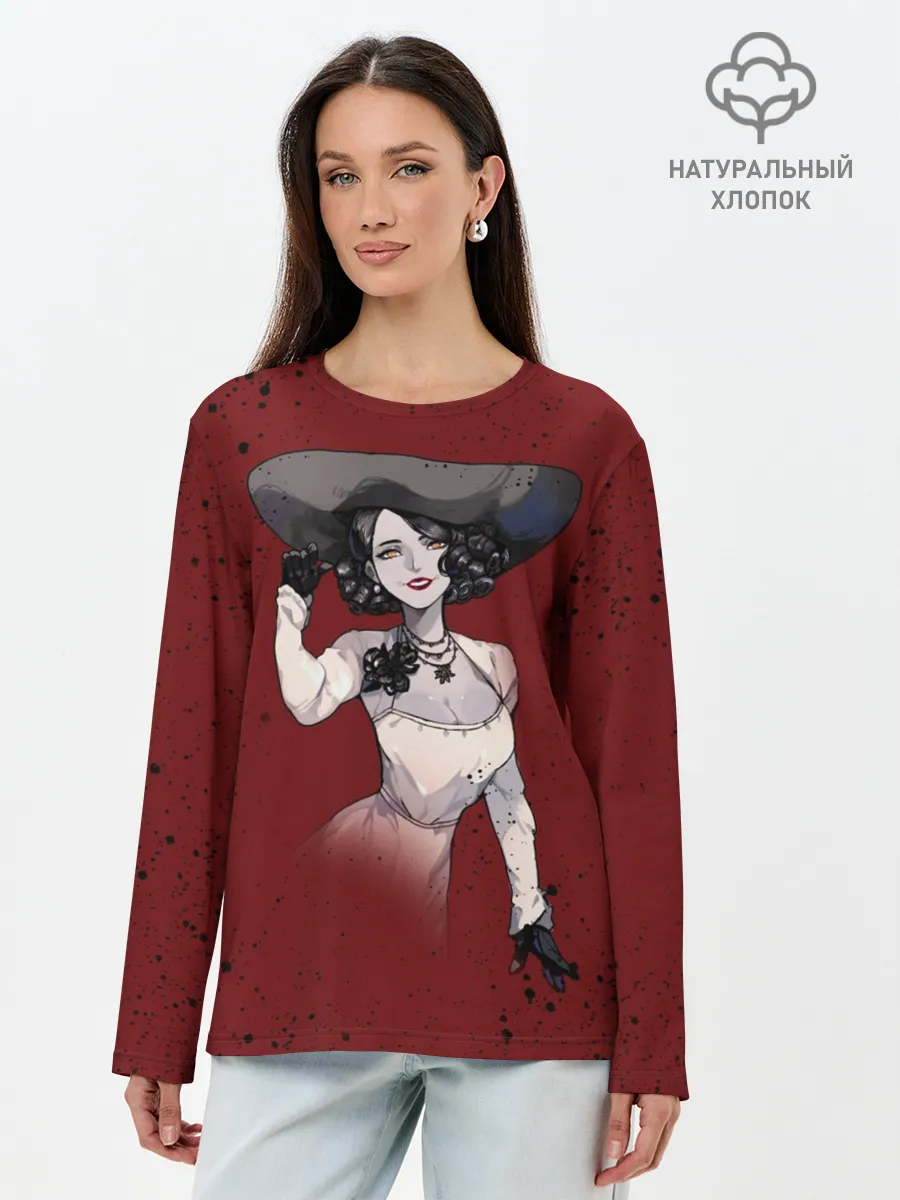 Лонгслив женский. Хлопок / Resident Evil 8 Димитреску