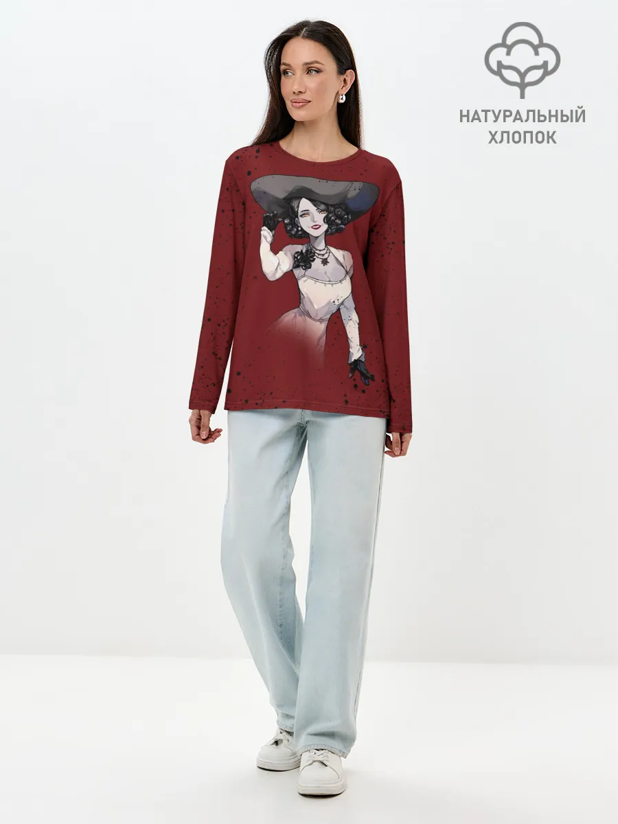 Лонгслив женский. Хлопок / Resident Evil 8 Димитреску