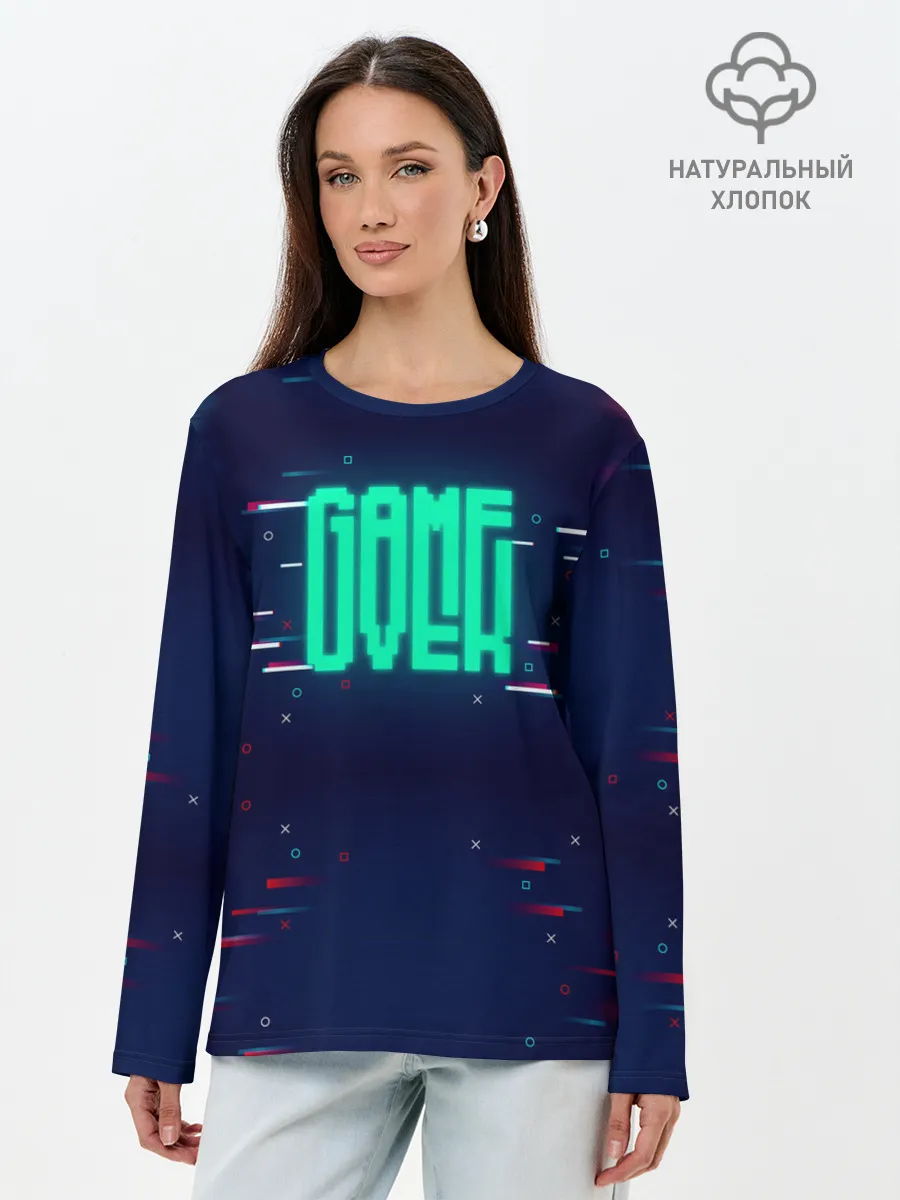 Лонгслив женский. Хлопок / Game Over