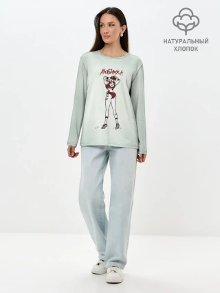 Лонгслив женский. Хлопок / Нилетто | Любимка