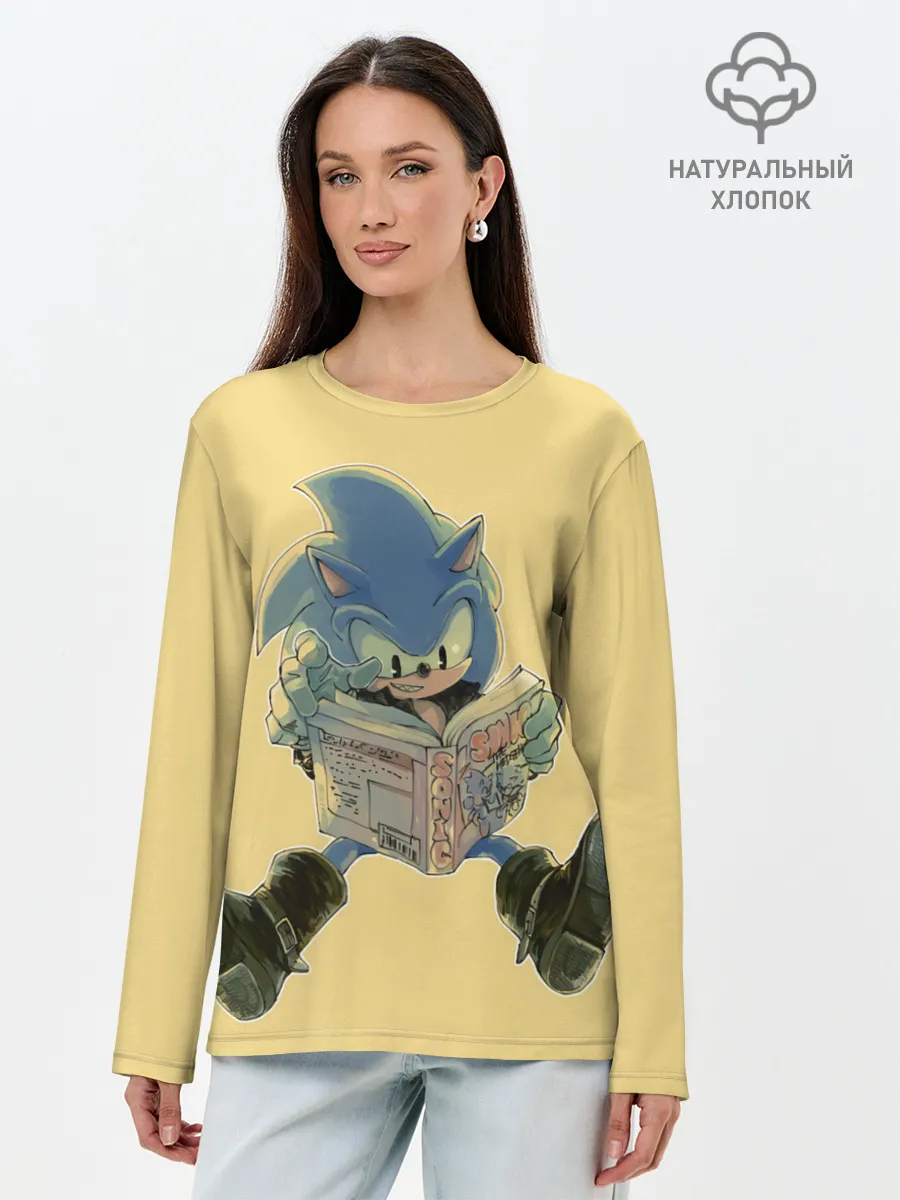 Лонгслив женский. Хлопок / Соник с книжкой