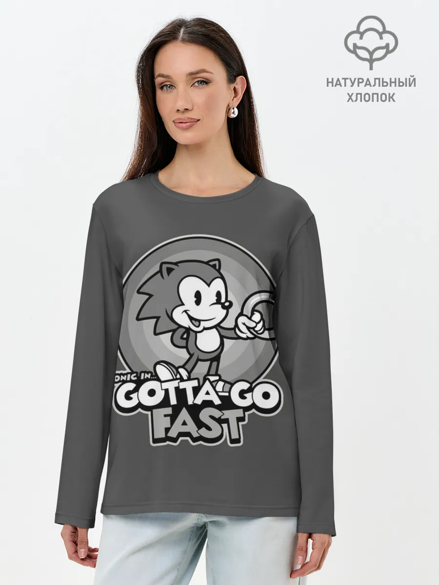 Лонгслив женский. Хлопок / Retro Sonic