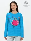 Лонгслив женский. Хлопок / Дельфин с сердечком