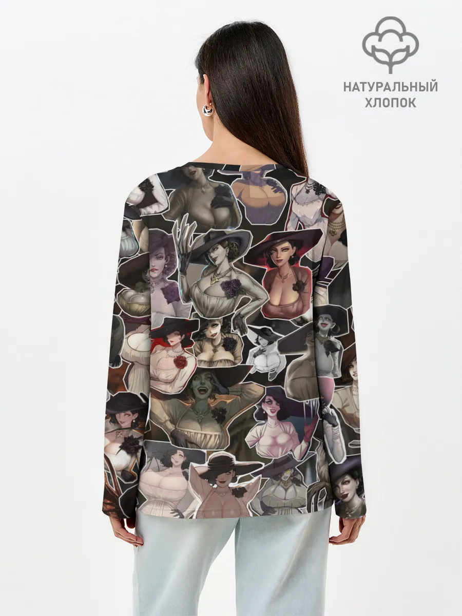 Лонгслив женский. Хлопок / Dimitrescu stikers style