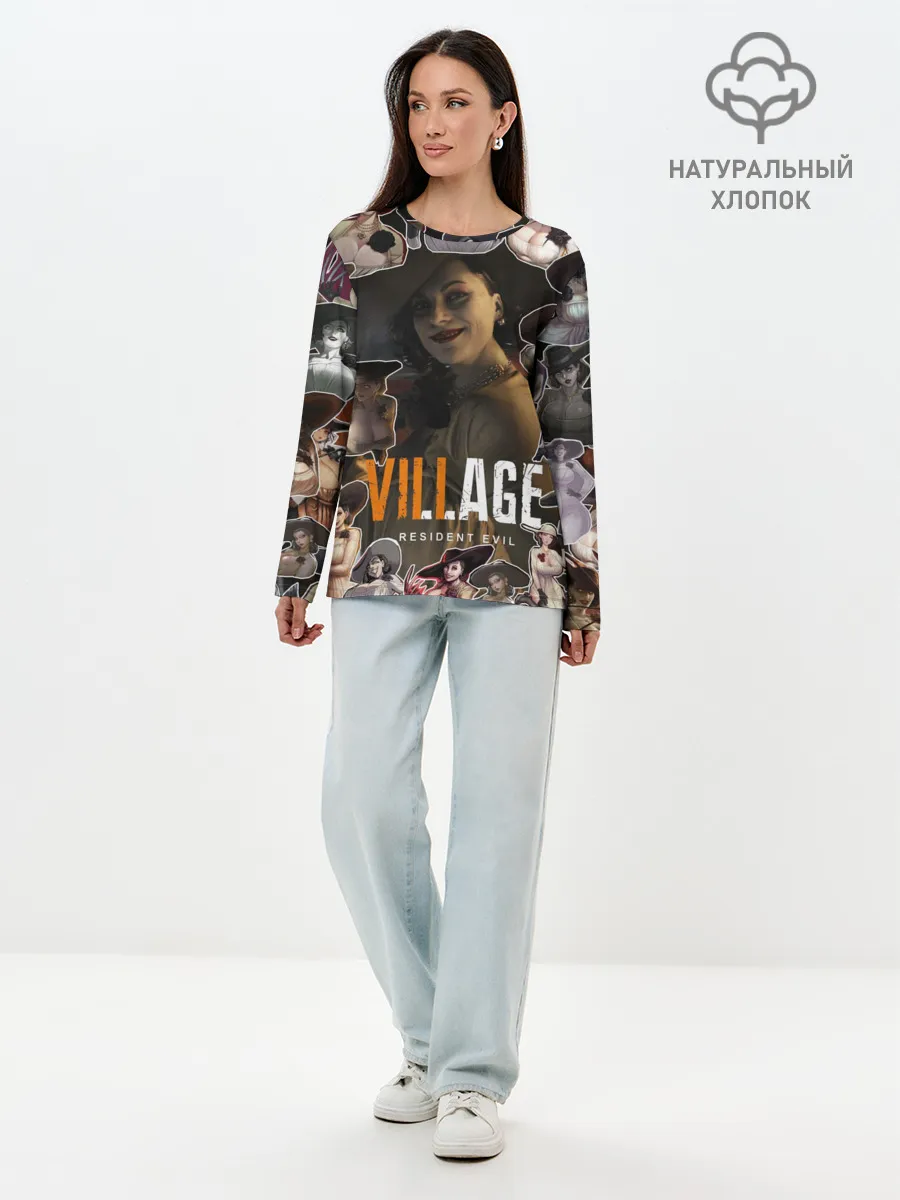 Лонгслив женский. Хлопок / Dimitrescu stikers style