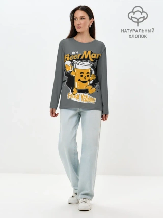 Лонгслив женский. Хлопок / BEER MAN