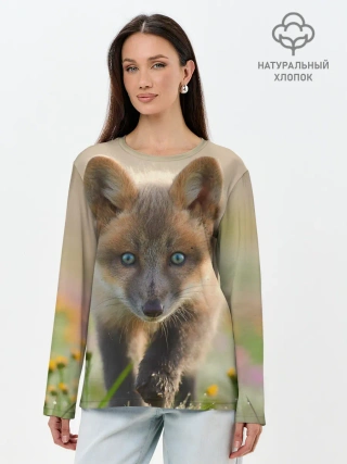 Лонгслив женский. Хлопок / Лисичка