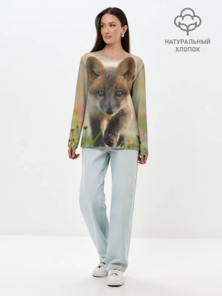 Лонгслив женский. Хлопок / Лисичка