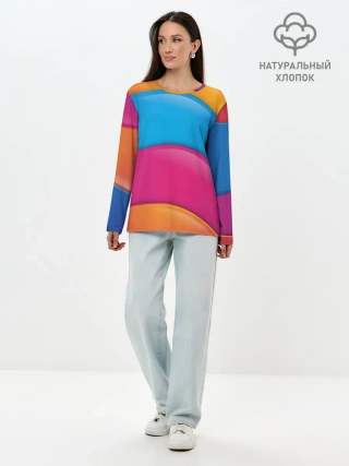 Лонгслив женский. Хлопок / Candy rainbow