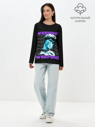 Лонгслив женский. Хлопок / ПЛАЧУЩИЙ / AESTHETIC