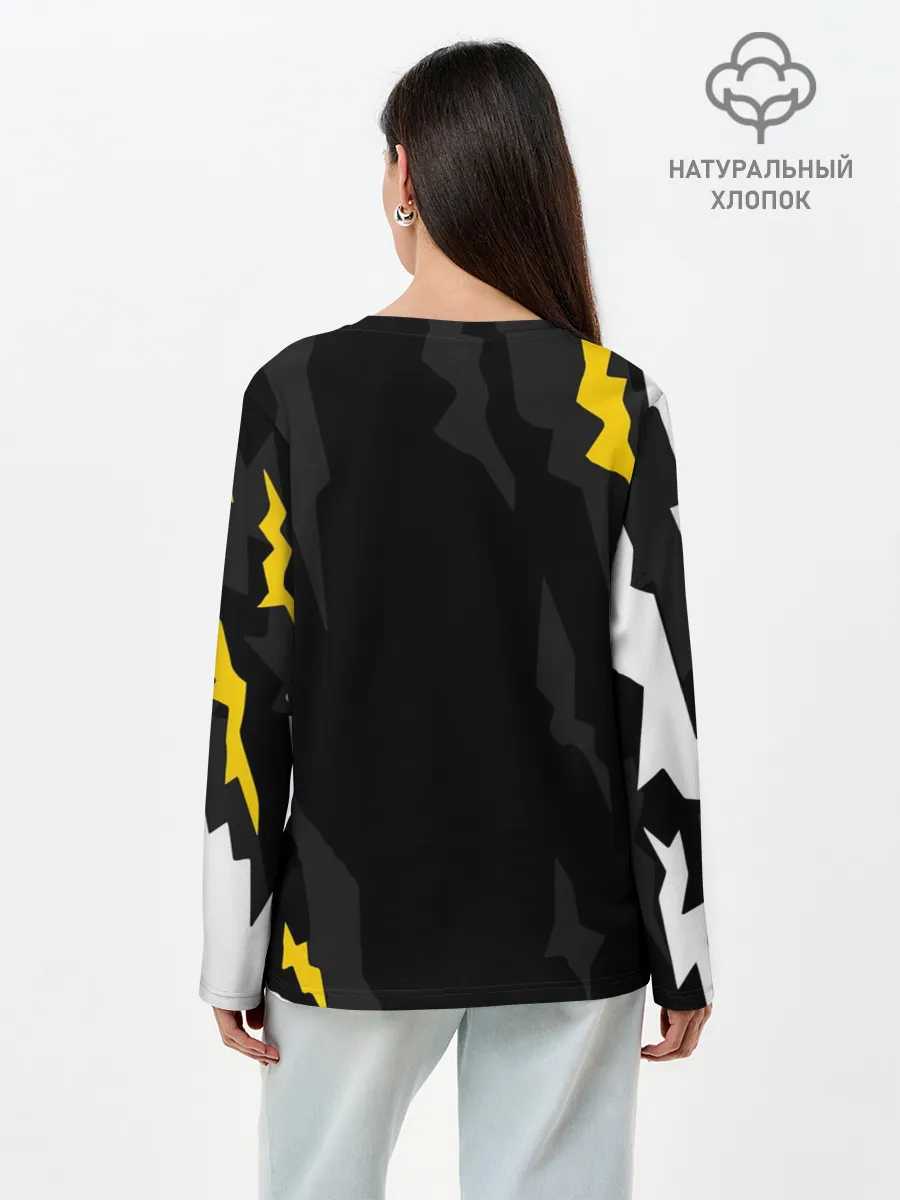 Лонгслив женский. Хлопок / JUVENTUS / ЮВЕНТУС / ПОРЕЗЫ